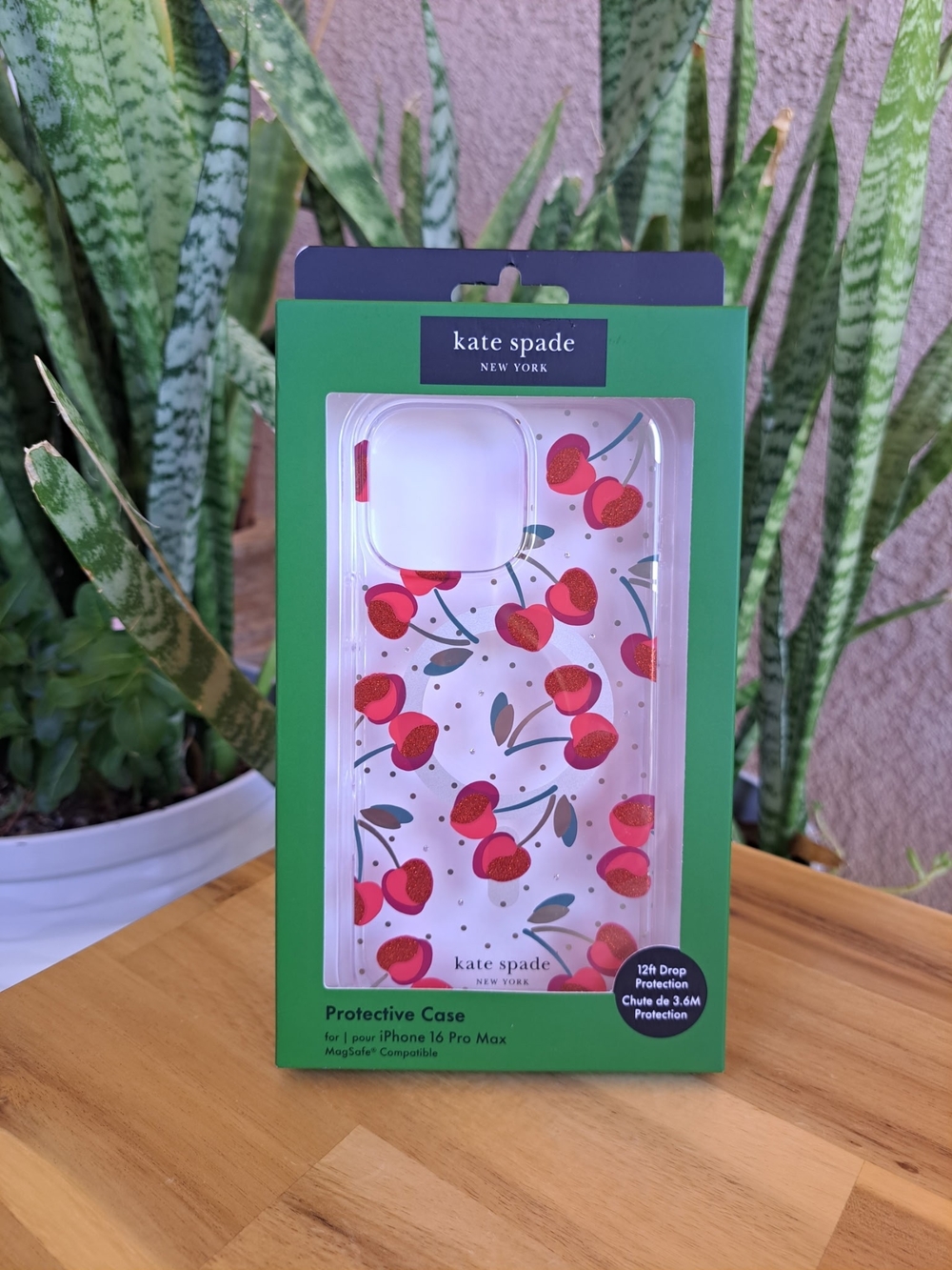 Kate Spade Cherry Pattern Phone Case For iPhone 16 Pro Max